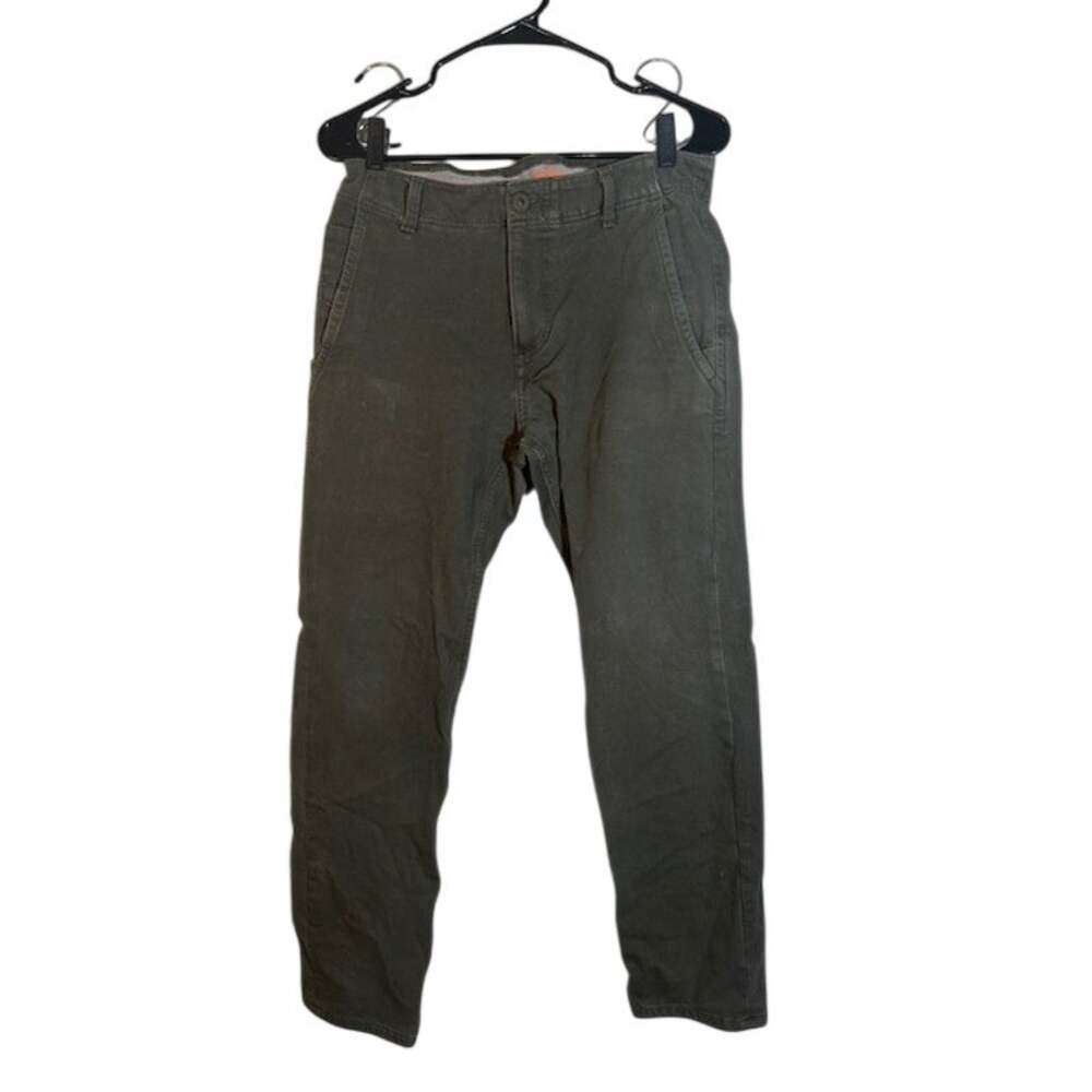 Dockers Mens Olive Green Slim Tapered Stretch Cotton Dress Pants 30x30